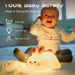 Night Light Cute Rabbit Silicone Lamp