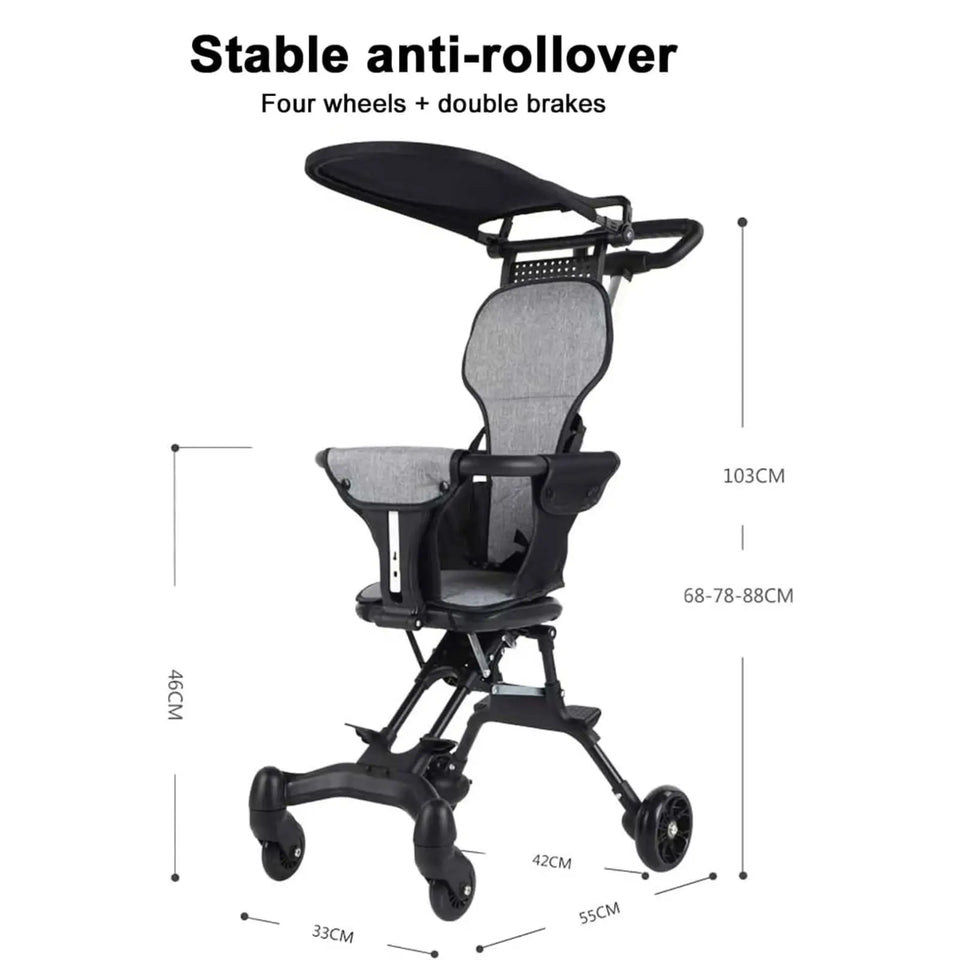 Hashmart Foldable Baby Stroller – Lightweight Travel Stroller for Babies &amp; Toddlers