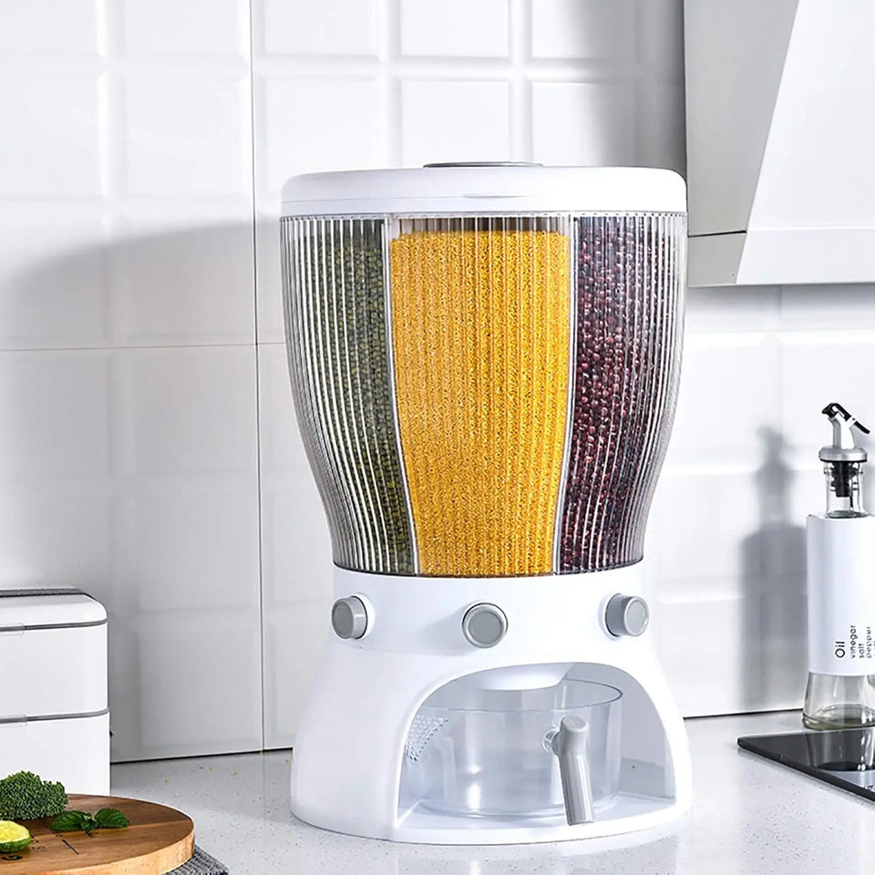 4-Grid Grain Food Storage Dispenser