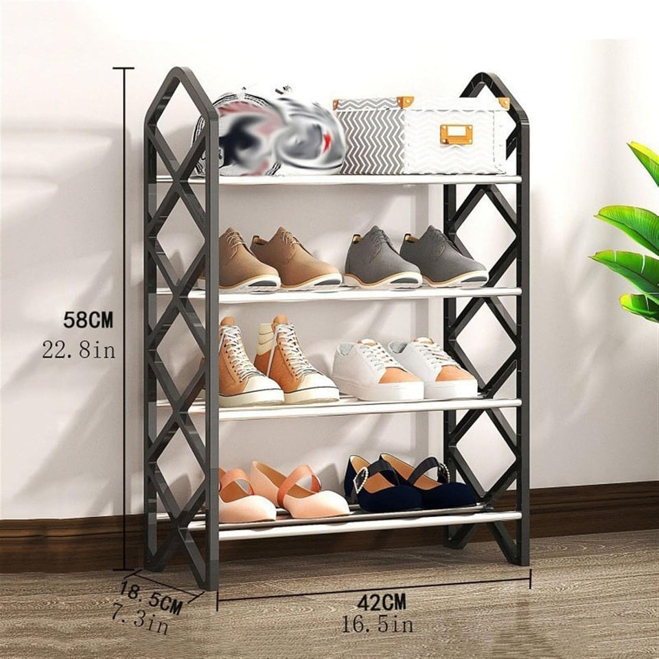 Hashmart 4 Layer Diamond Shoe Rack – Space Saving Shoe Organizer