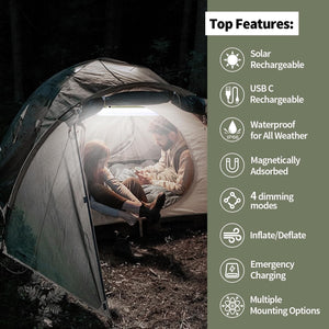 Inflatable Solar Rechargeable LED Camping Light