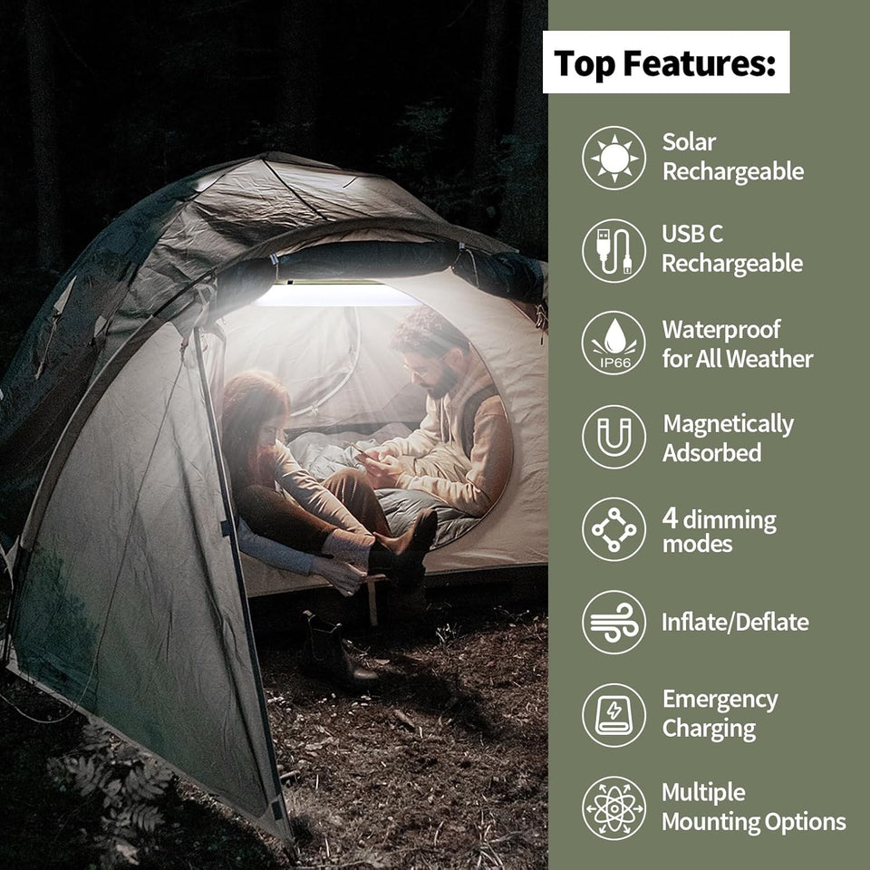 Inflatable Solar Rechargeable LED Camping Light
