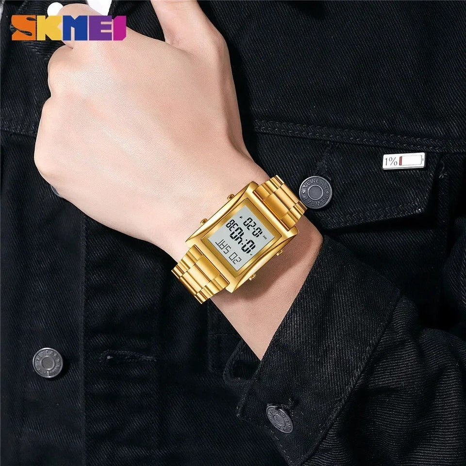 Power Brand Men's Quartz Luxury Stainless Steel Waterproof Wristwatch