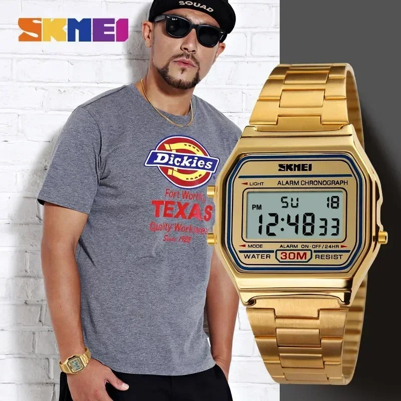 Skmei Top Brand Luxury Stainless Steel Chrono Sport Watch