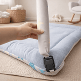 2in1 Reversible Blue & Grey Baby Playing Mat with Hanging Toys and Neck pillow