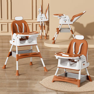 3-in-1 Adjustable Baby Feeding High Chair with Wheels, Safety Belt & Removable Tray | Blue