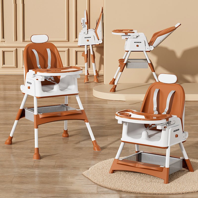 3-in-1 Adjustable Baby Feeding High Chair with Wheels, Safety Belt & Removable Tray | Blue