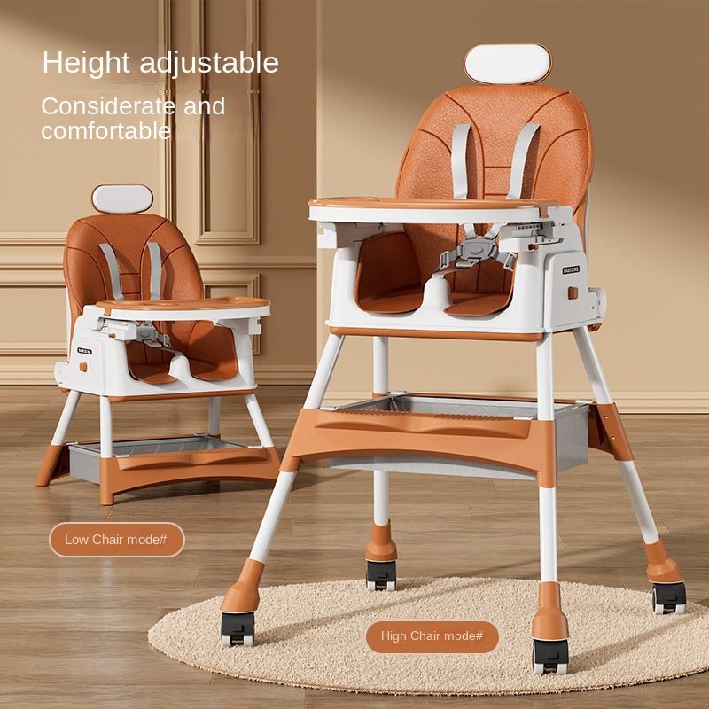 3-in-1 Adjustable Baby Feeding High Chair with Wheels, Safety Belt & Removable Tray | Blue