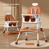 3-in-1 Adjustable Baby Feeding High Chair with Wheels, Safety Belt & Removable Tray | Blue