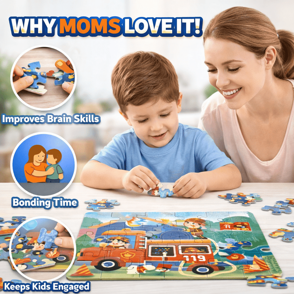 3-in-1 Leveled Puzzle Set – Vehicle Adventure Learning Puzzle |48 Pcs