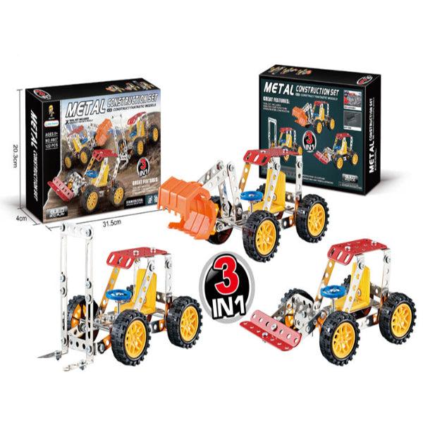 3-in-1 Metal Trucks Construction Set