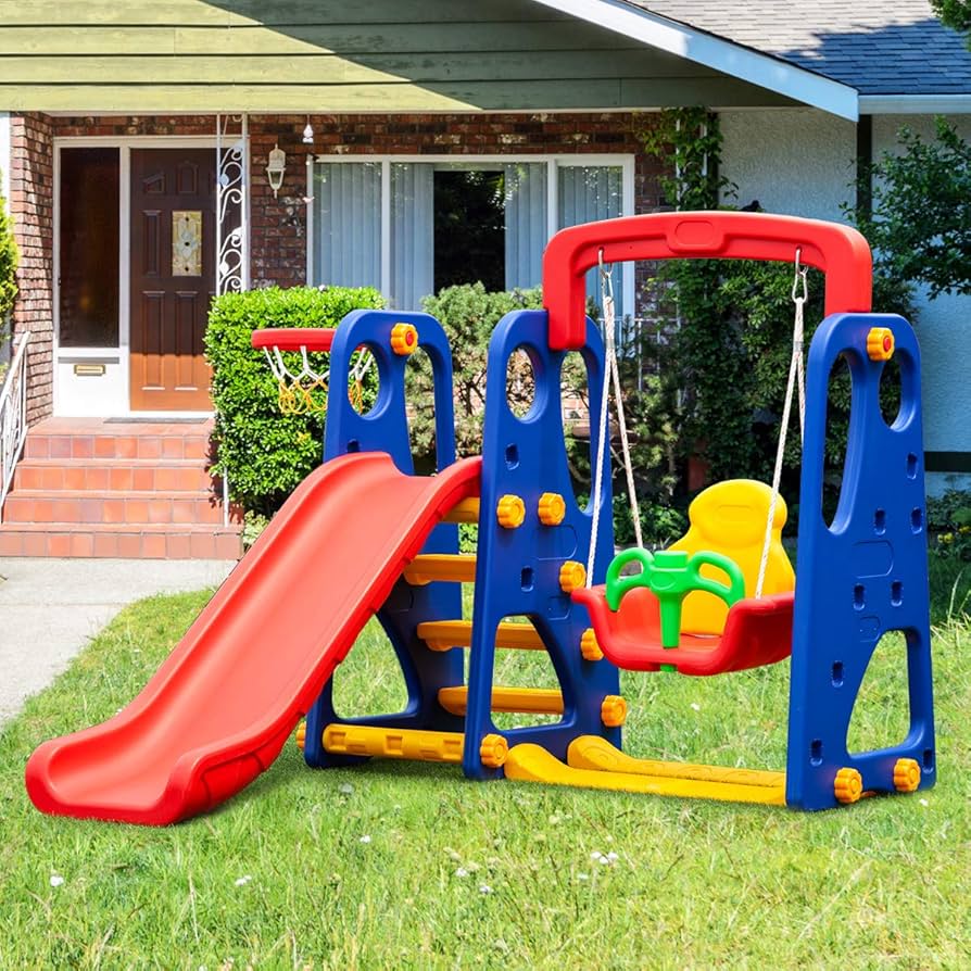 3-in-1 Slide & Swing Playset – Outdoor Fun Little