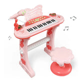 37-Key Multifunctional Cartoon Electronic Piano with Stool & Microphone