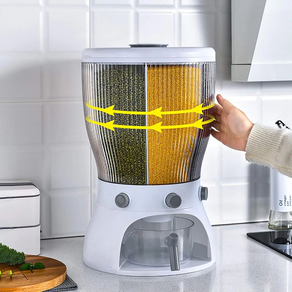 4-Grid Grain Food Storage Dispenser