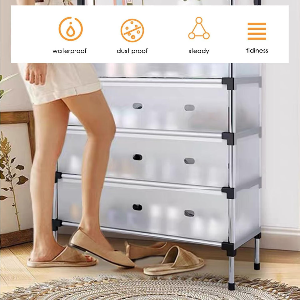 Hashmart Dust Proof Shoe Rack – Covered Shoe Storage Organizer
