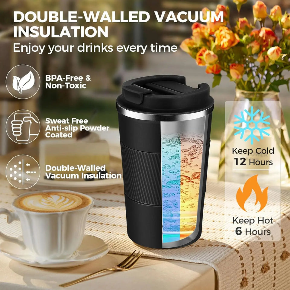 Hashmart Stainless Steel Coffee Mug with lid