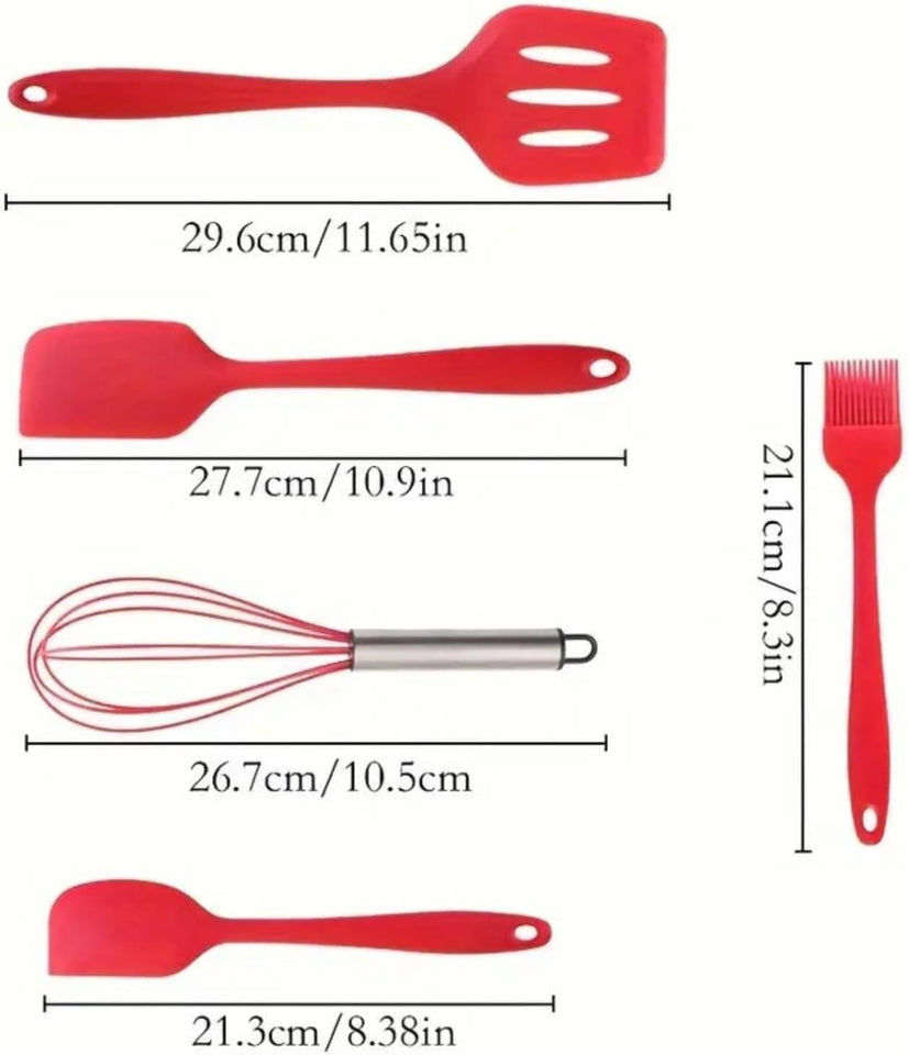 5-Piece Silicone Kitchen Utensil Set