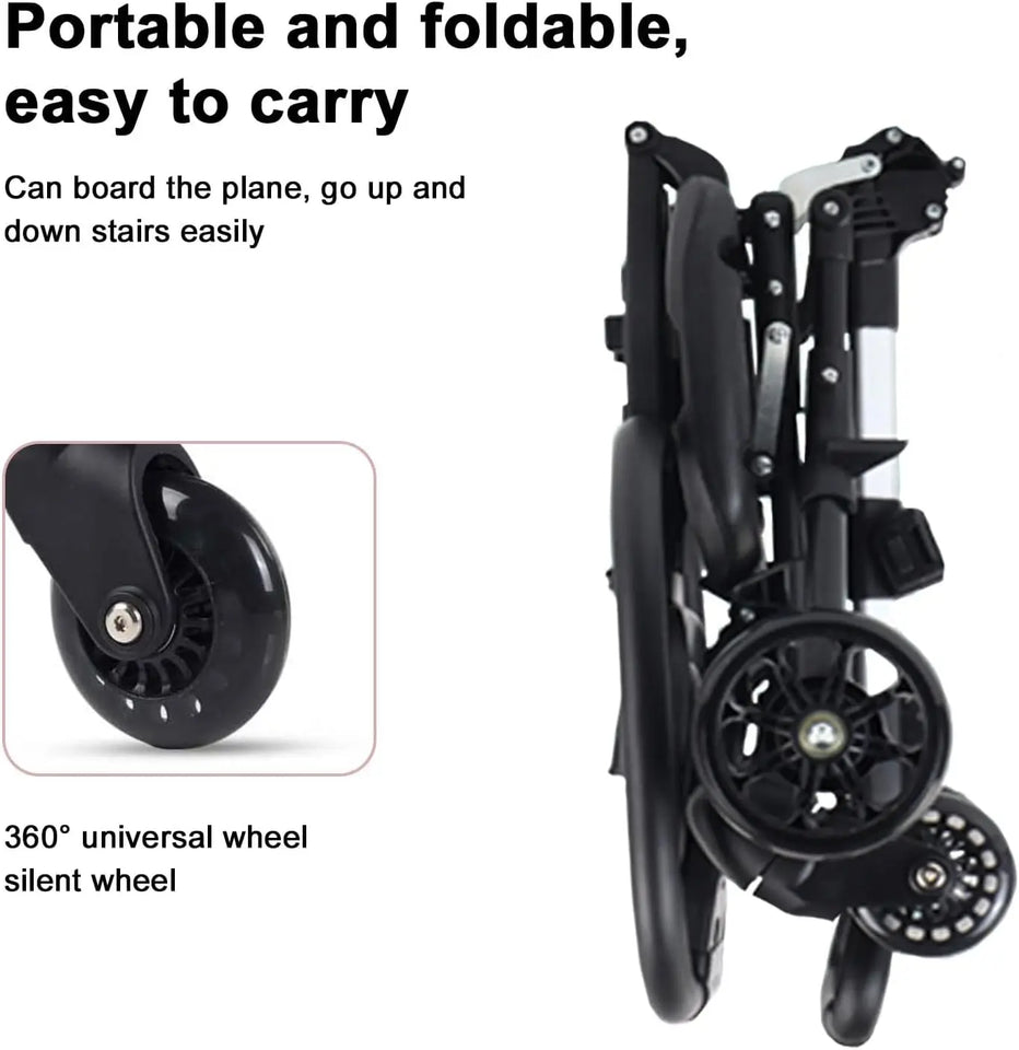 Hashmart Foldable Baby Stroller – Lightweight Travel Stroller for Babies &amp; Toddlers