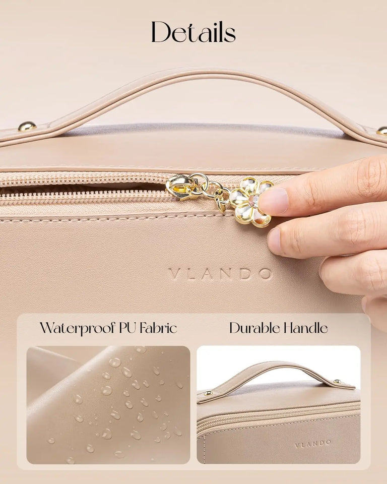 Hashmart Cosmetics Leather Pouch – Stylish Makeup Organizer