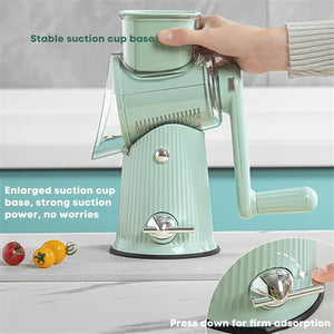 HaHshmart Manual Tabletop Drum Grater &amp; Vegetable Slicer – Multifunction Kitchen Cutter