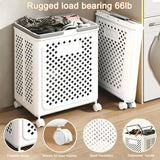 Hashmart Foldable Laundry Basket with Wheels