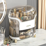 Large Capacity Makeup Organizer with Transparent Lid - Vanity Storage Box