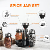 Revolving Spice Rack Set with Six Glass Jars.