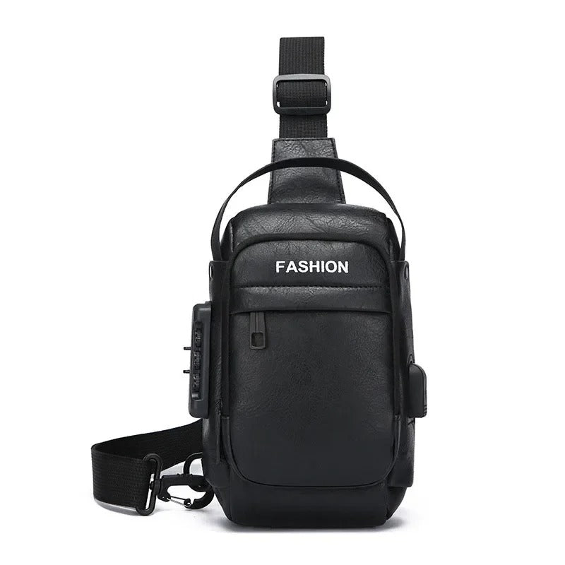 Men's Leather Chest Bag Designer Messenger Crossbody Shoulder Bag