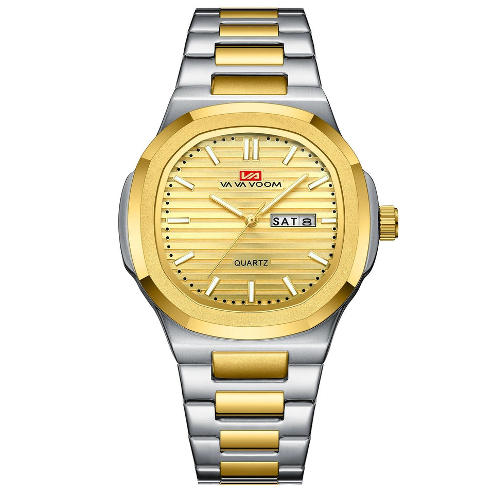Power Brand Stainless Steel Waterproof Quartz Watch