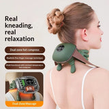 4D Simulated Human Hand Massager with Five Fingers, Electric Deep Tissue Massage Cushion, Wireless USB Rechargeable Portable Device for Neck, Shoulders, Back, Arms, And Legs