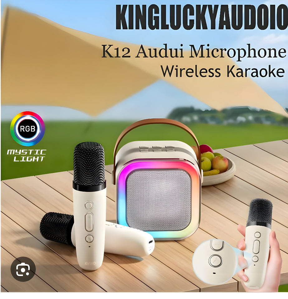 Wireless Mic & Portable Bluetooth speaker with Led Light