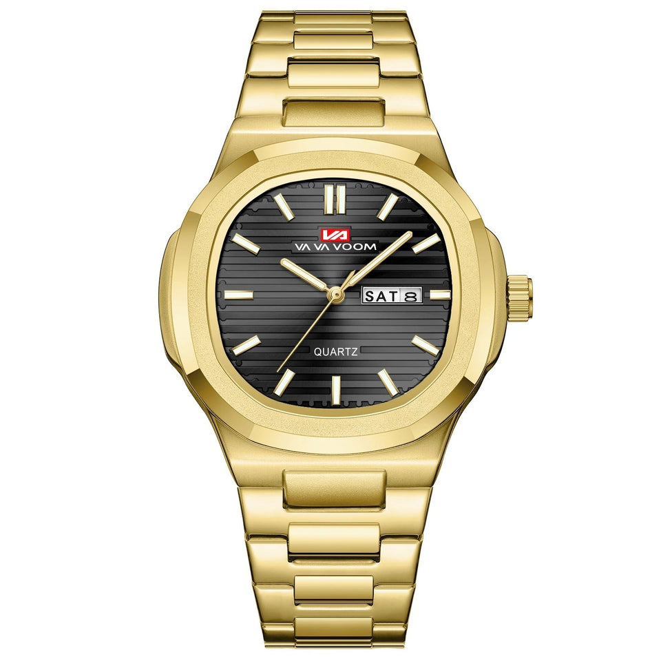 Power Brand Stainless Steel Waterproof Quartz Watch