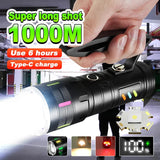 Ultra Powerful Flashlight USB Rechargeable Portable Lantern with COB Lights Outdoor