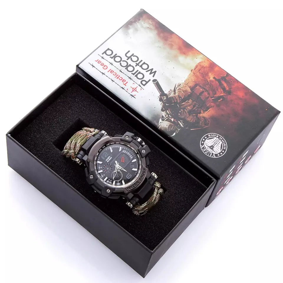 Yuzex Survival Watch, 6 in 1 Paracord Bracelet Compass Watch