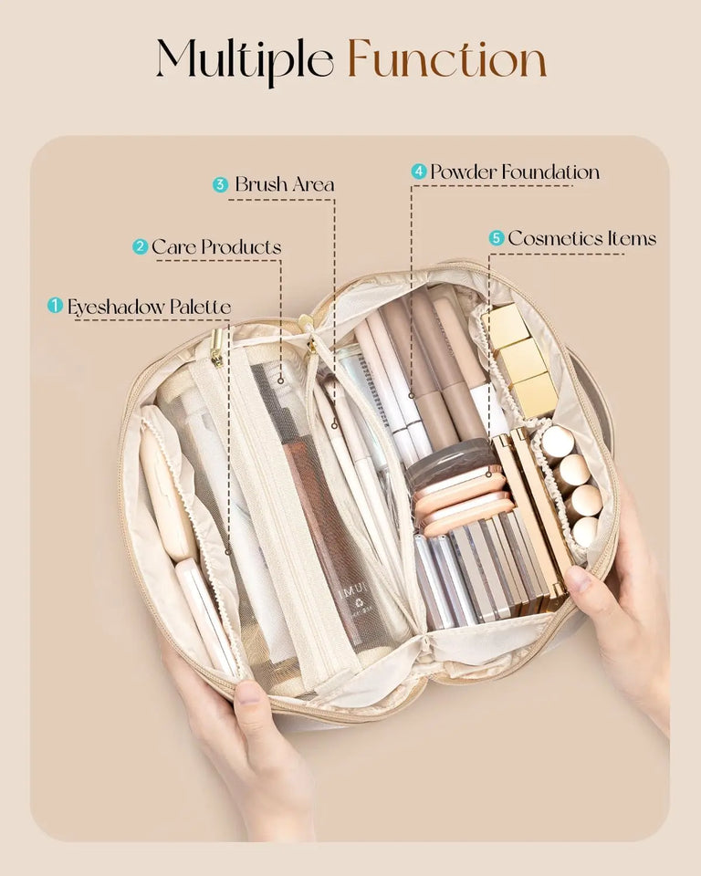 Hashmart Cosmetics Leather Pouch – Stylish Makeup Organizer