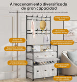 Dust Proof Coat & Shoe Rack with Hooks
