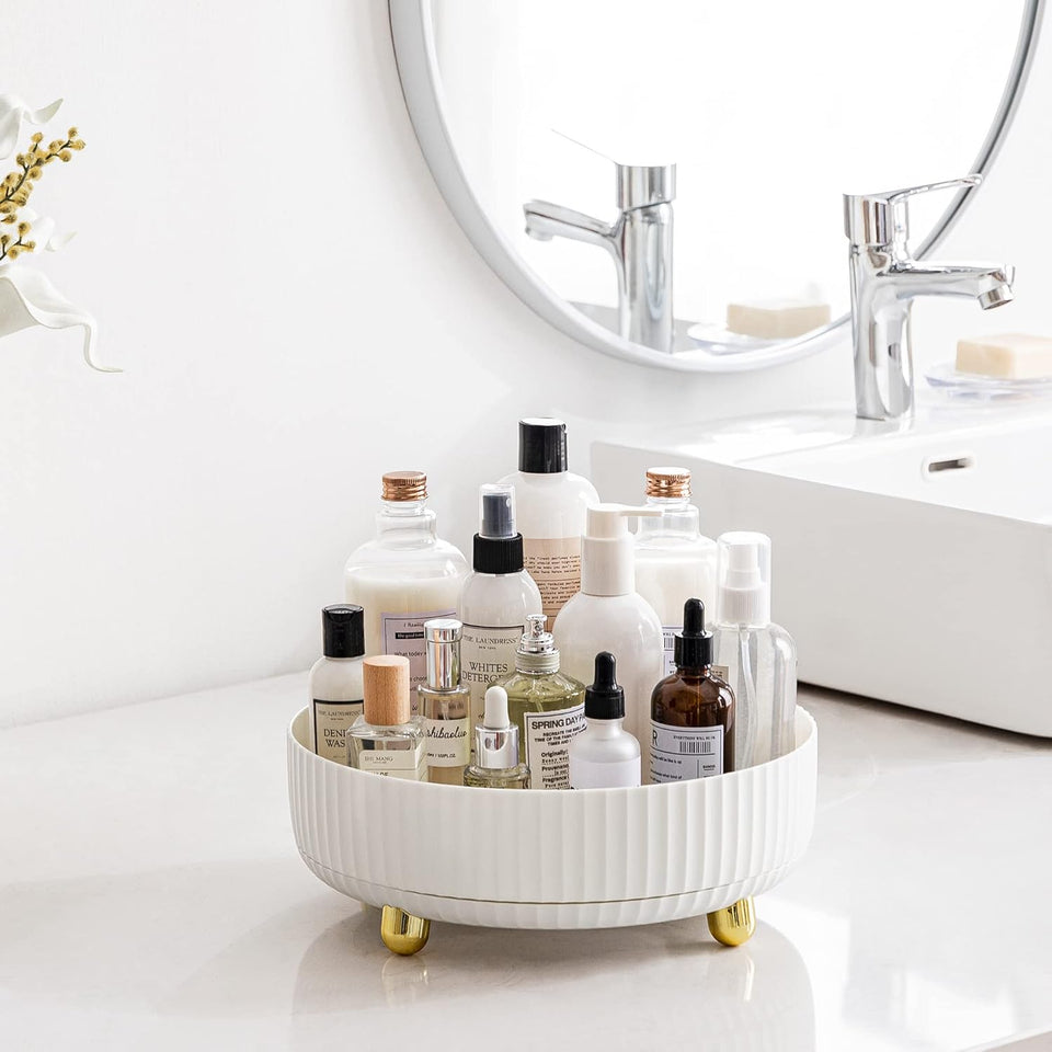 360° Rotating Luxury Cosmetic Partition Organizer Tray
