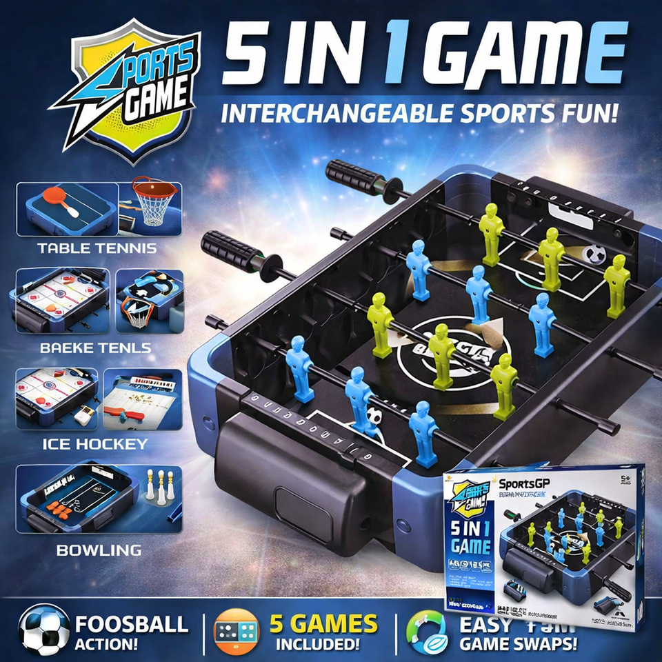 🎮 5-in-1 Multi Game Table for Kids & Family