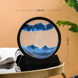 3D Hourglass Quicksand Moving Sand Art Picture Round Glass Deep Sea Sandscape Craft Flowing Painting Office Home