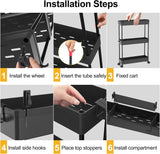 4 Tier Slim Storage Trolly with Wheels