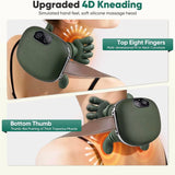 4D Simulated Human Hand Massager with Five Fingers, Electric Deep Tissue Massage Cushion, Wireless USB Rechargeable Portable Device for Neck, Shoulders, Back, Arms, And Legs