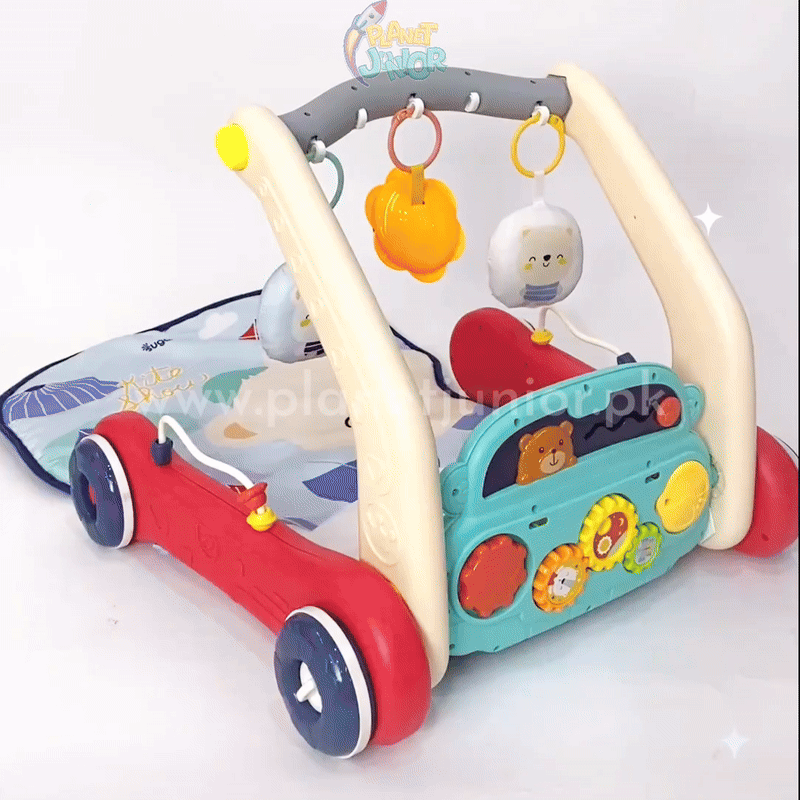 Baby Pedal Piano Playgym + Walker with Hanging Toys