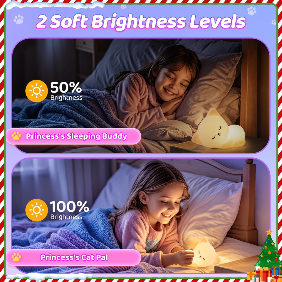 Night Light Cute Cat Silicone Lamp