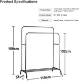 Hashmart Metal Clothing Rack Double Pole
