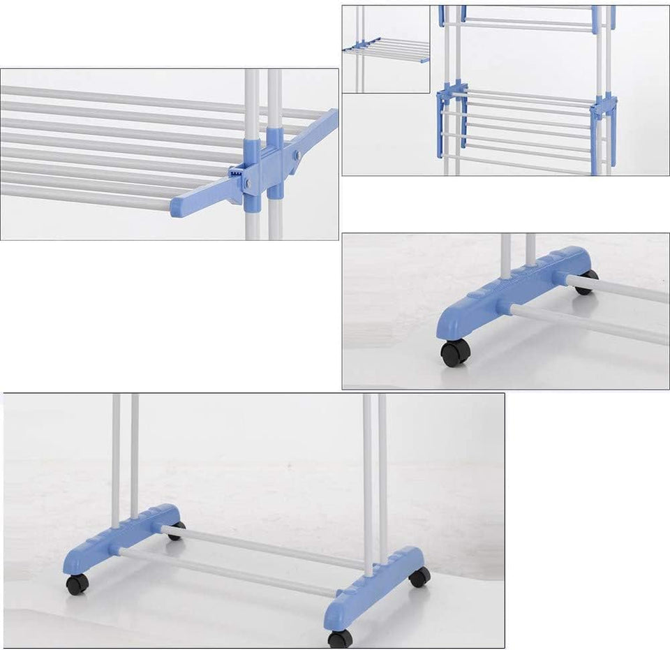 Attachable 3-Layer Clothes Drying Rack