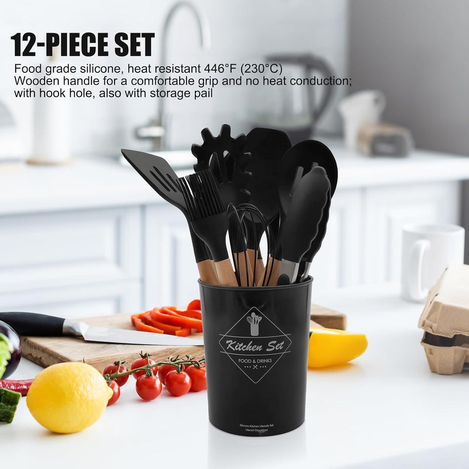 12 Piece Silicone Spoon Set