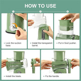 HaHshmart Manual Tabletop Drum Grater &amp; Vegetable Slicer – Multifunction Kitchen Cutter