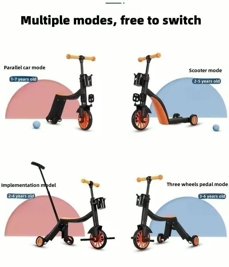 8-in-1 Multi-Functional Kids Scooter & Tricycle