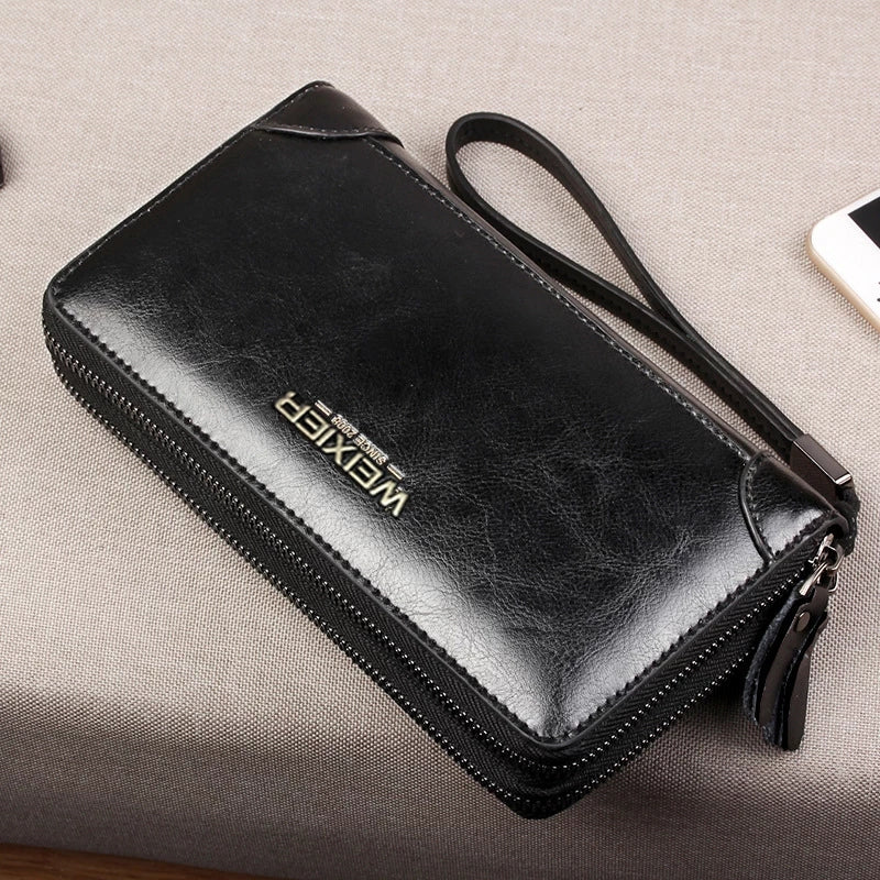 Double Zipper Wallet for Mobile Phones, Cash & Cards Slots