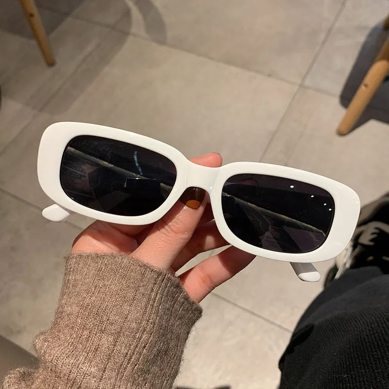 Women's Retro Style Rectangle Sunglasses UV 400 Protection Square Frame